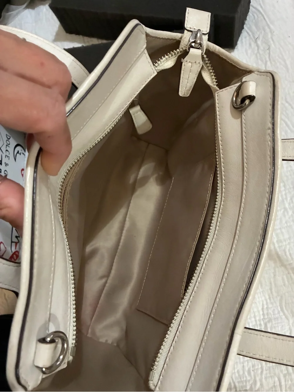 COACH #27391 Taylor Eyelet Chalk Leather Tote